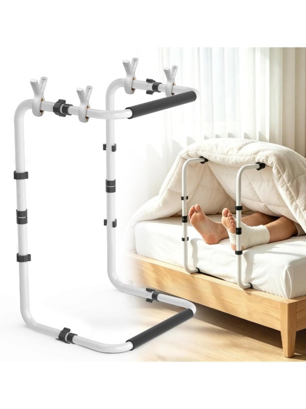 Adjustable Blanket Lifter for Feet, Non-Slip Foot Tent, Aluminum Alloy Support